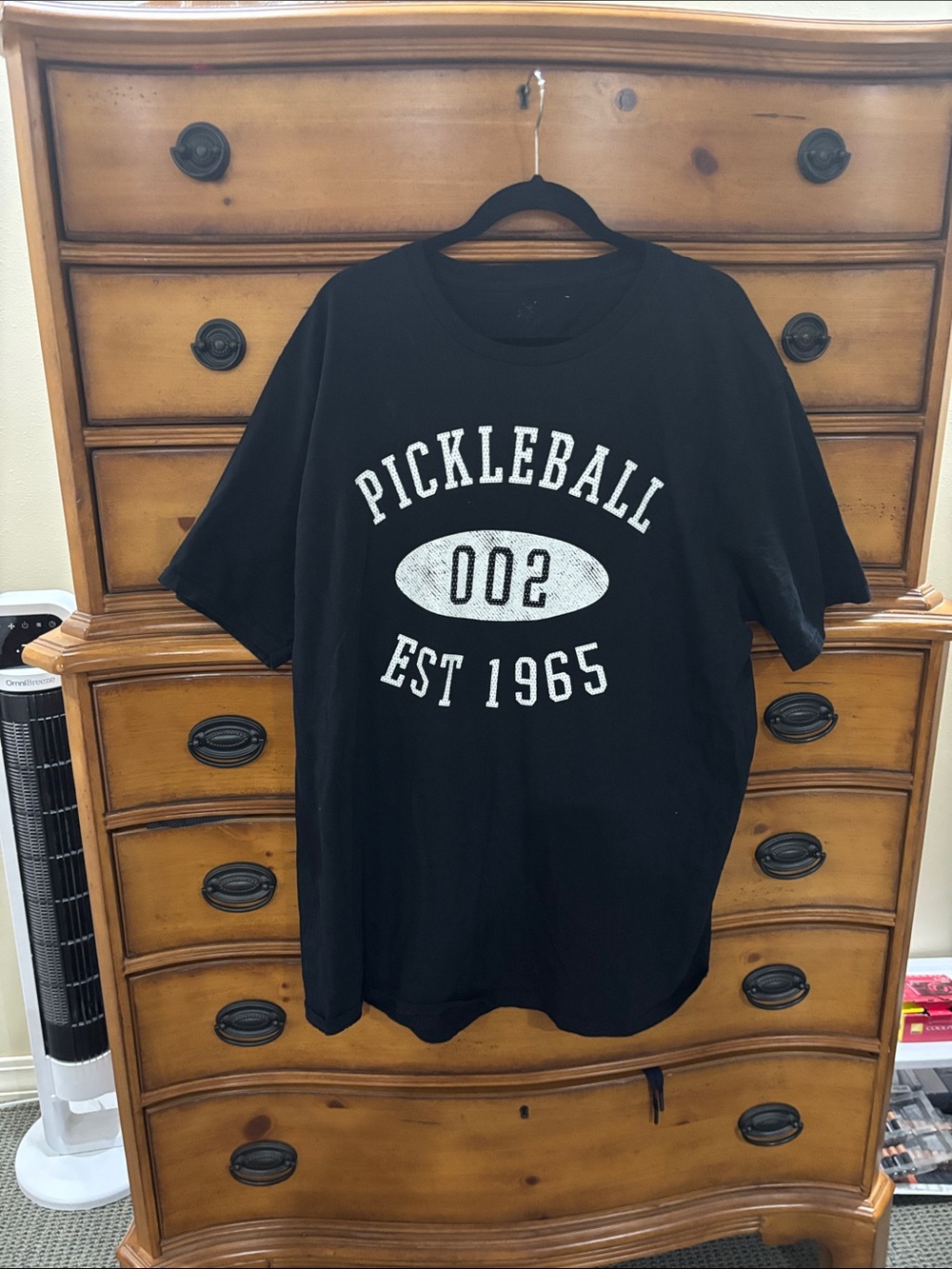 Black Pickleball Tee with White Graphic